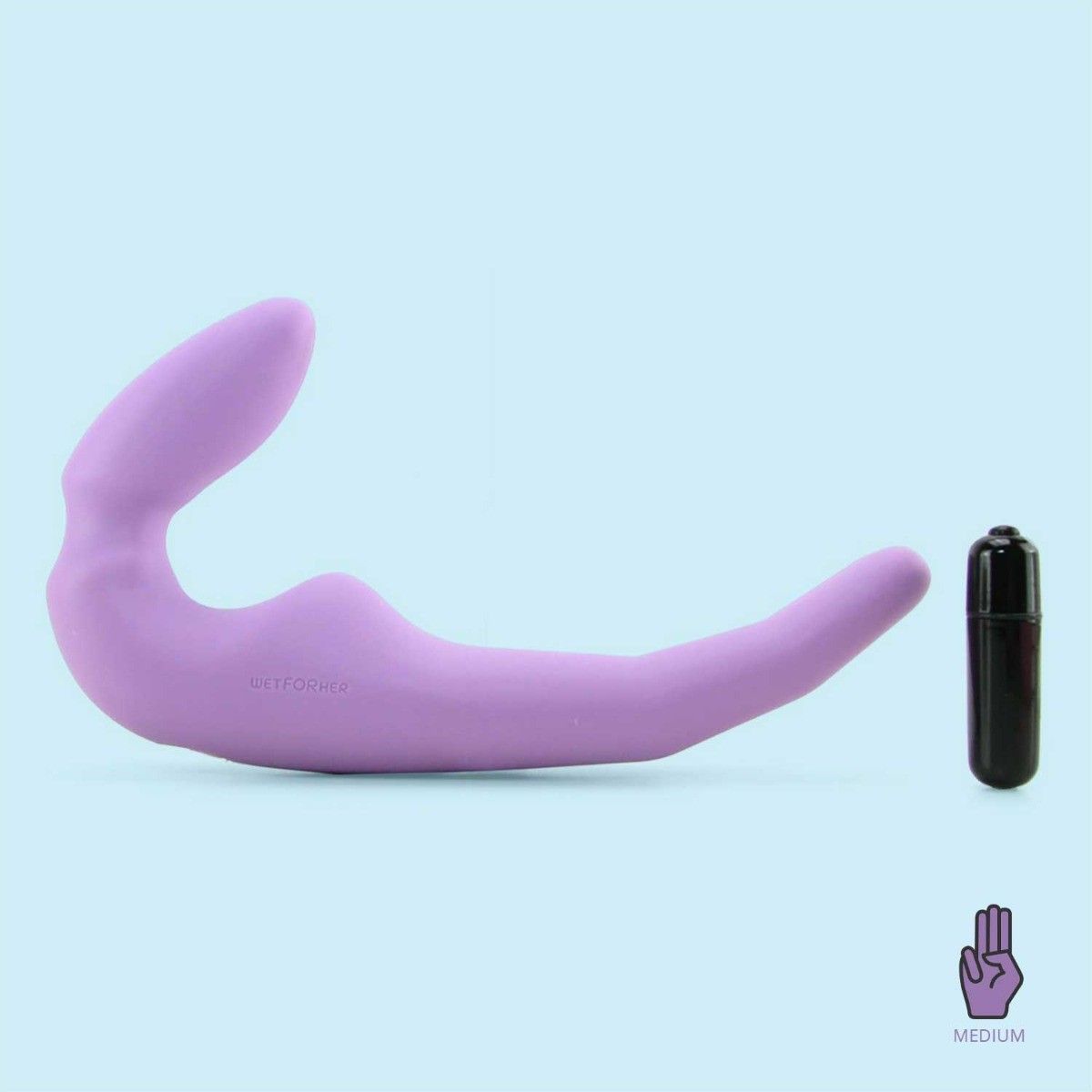 Four Vibrating Double Ended Dildo - Purple pic