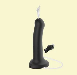 STRAP-ON DILDO LESBIAN COUPLES HARNESS SQUIRTING SEX TOY BLACK TO INSEMINATE SPERM  FOR WOMEN 