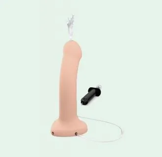 STRAP-ON DILDO LESBIAN HARNESS SQUIRTING SEX TOY BLACK TO INSEMINATE SPERM  FOR WOMEN 