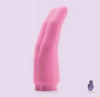 LESBIAN SEX TOY TWO PINK COUPLE FINGER EXTENDER LOVE
